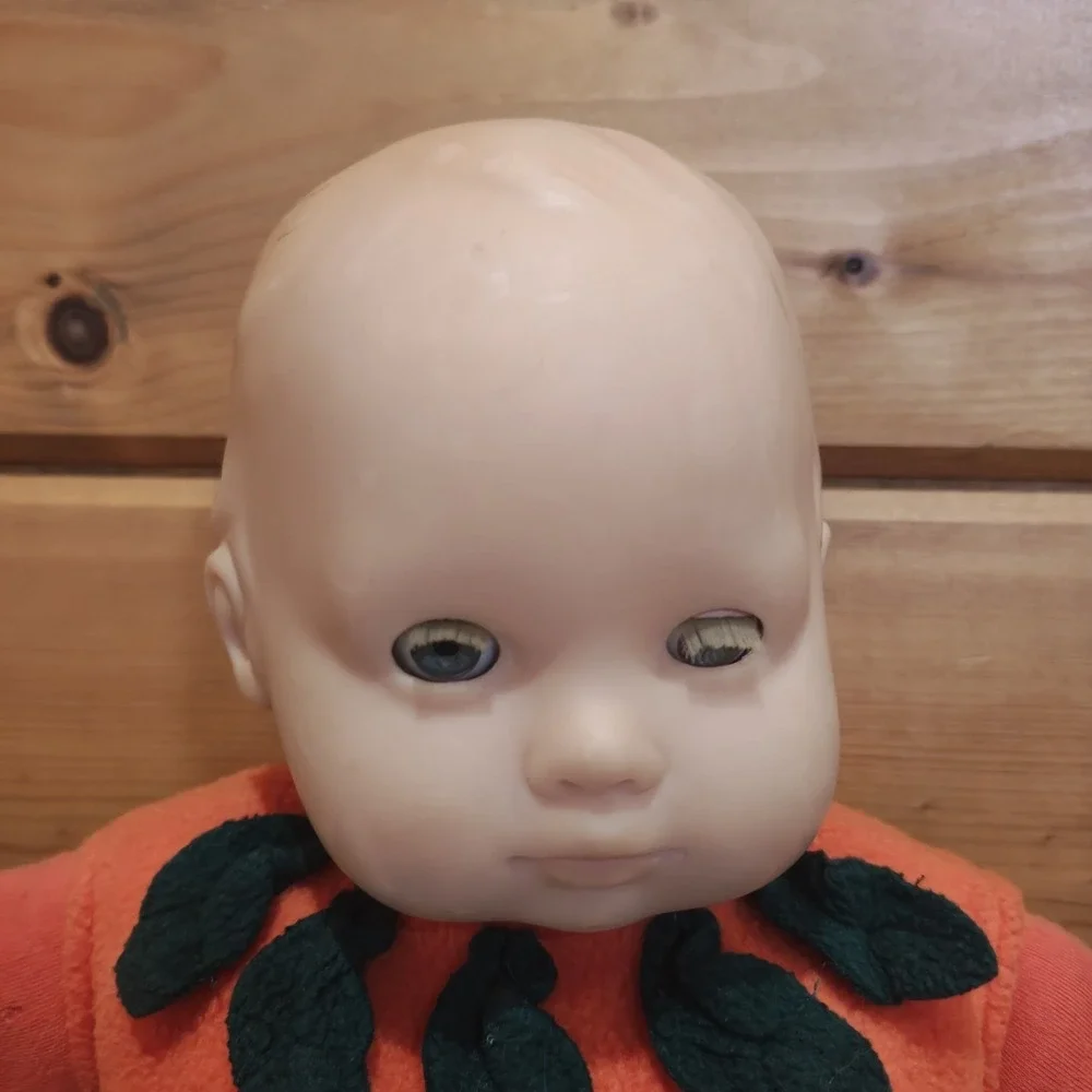 INCOMPLETE‎ American Girl Bitty Baby Halloween Pumpkin Doll [Needs Cleaning] E52